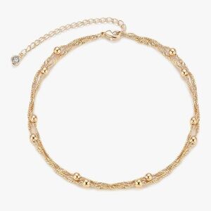 NEW 14K Gold Plated Dainty Boho Ankle Bracelet
